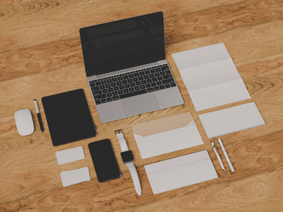 创意办公用品品牌样机模板设计 融合美学与实用性的3D视觉呈现